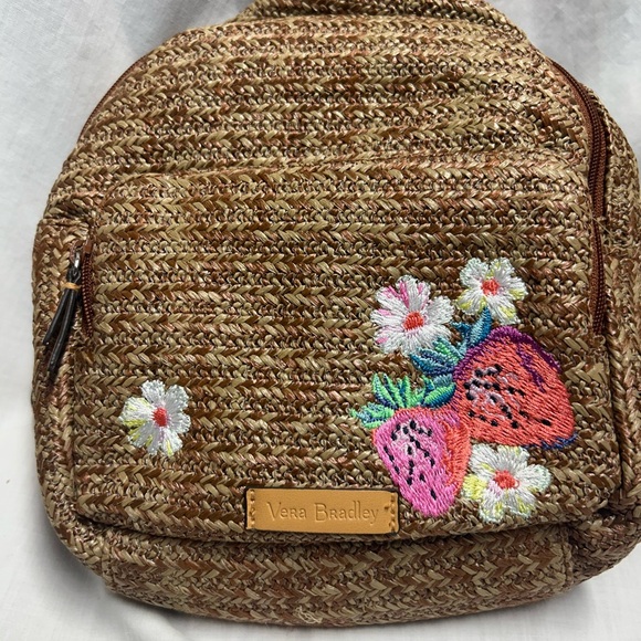 Vera Bradley Fruit Basket Small Back Pack Purse Embroidered Patch Adjustable - Picture 4 of 12